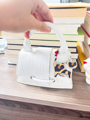 Novuxy® Cat Pattern Portable Folding Bag Hanger Handbag Holder Table Hook Crystal Alloy Purse Bag Holder Circle Shape Bag Accessories