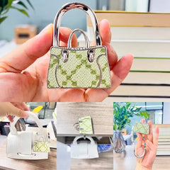 Novuxy® Mountain and River Painting Foldable Bag Hanger External Plugin Portable Scenery Clover Water Diamond Handbag Hook Bag Crafts