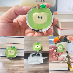Novuxy® Ice Transparent Simulation Apple Resin Foldable Zinc Alloy Bag Hook  Bag Hanger Handicraft Birthday Gift