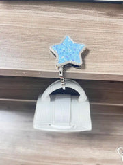 Novuxy® Five-pointed Star Portable Folding Bag Hanger Handbag Holder Table Hook Alloy Purse Bag Holder Circle Shape Bag Accessories