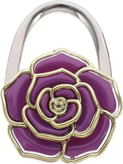Novuxy® Purse Hook Purple Rose Handbag Holder Hook Foldable Handbag Hanger Bag Storage Decor Giftware for Women