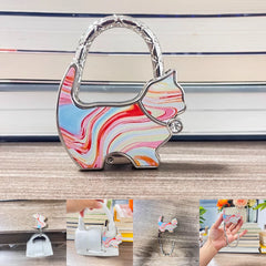 Novuxy® Fat Cat Design Foldable Handbag Hanger Folding Purse Table Hook Holder