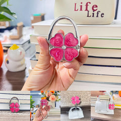 Novuxy® Clover Design Foldable Handbag Hanger Folding Purse Table Hook Holder