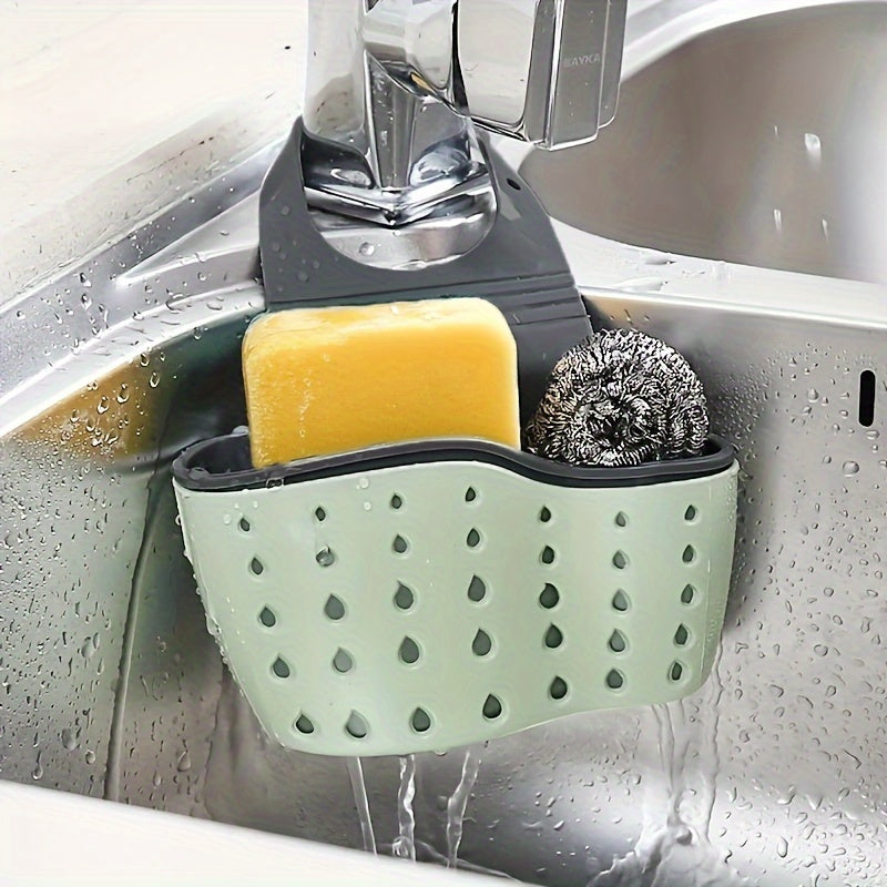 Multifunctional Silicone Sink Sponge Rack with Adjustable Shoulder Strap