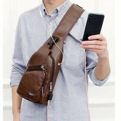 Warterproof USB Charging Sling Bag