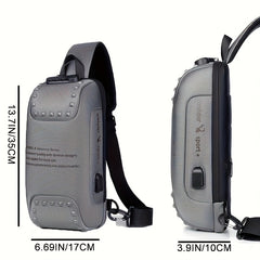 Chest Bag Casual Anti-theft Combination Lock Messenger Bag USB Fast Charging Shoulder Satchel Sports Cycling Backpack