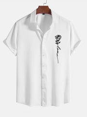 Rose Love Print Button Up Shirt