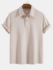 Knit Checkerboard Jacquard Polo Shirt