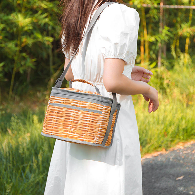Leakproof Portable Travel Cooler Bag Foldable Thickened Insulated Picnic Bag