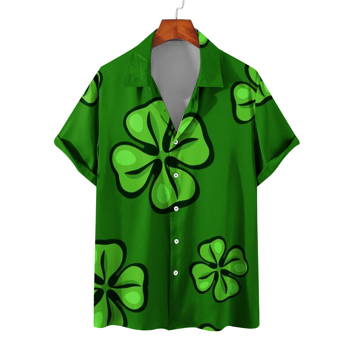 Men's Summer Casual St. Patrick's Day green Short Sleeve