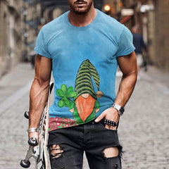 Men's 3D Printed St. Patrick Crew Neck Short Sleeve T-shirt